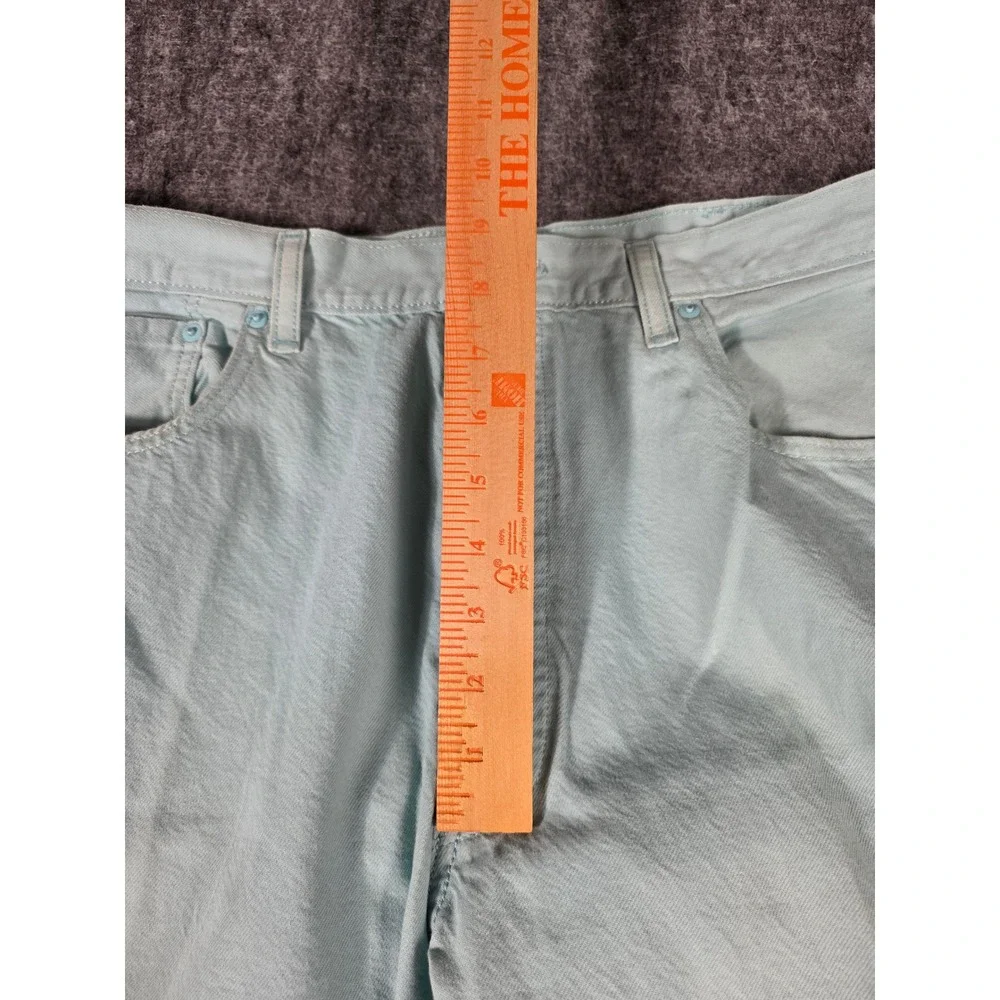 Levis 501 Original Fit Jeans 40x30 Light Mint Ice Blue Pastel Button Fly